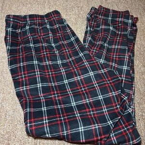 Men's Black Plaid Lounge Pants with Red & White Windowpane